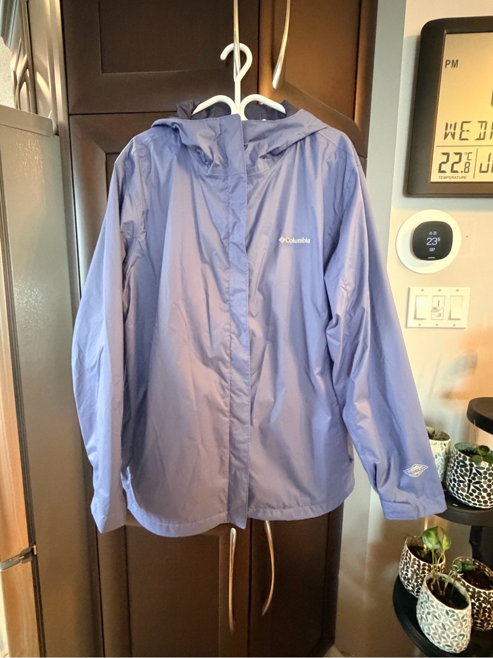 Columbia Women’s Light Purple Hooded Rain Jacket